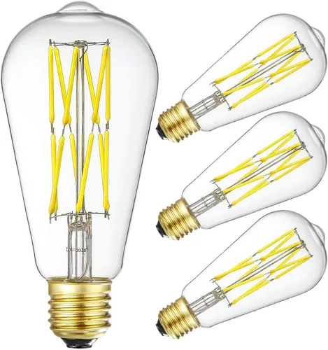 Vista 10 de Leools Bombilla LED Edison vintage de 10 W, regulable, equivalente a 100 W, bombillas de filamento de estilo antiguo, vidrio transparente, blanco