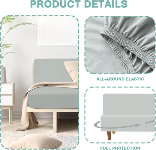 Vista 3 de Luv4babe Funda impermeable para sofá cama sin brazos, a prueba de fugas y resistente a los arañazos y a los arañazos, protector de sofá para niños