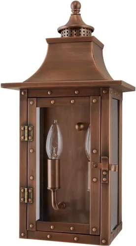 Vista 7 de Acclaim Lighting 8413AB Linterna vintage de latón sólido de una luz regulable montada en pared para exteriores clasificada para humedad con vidrio