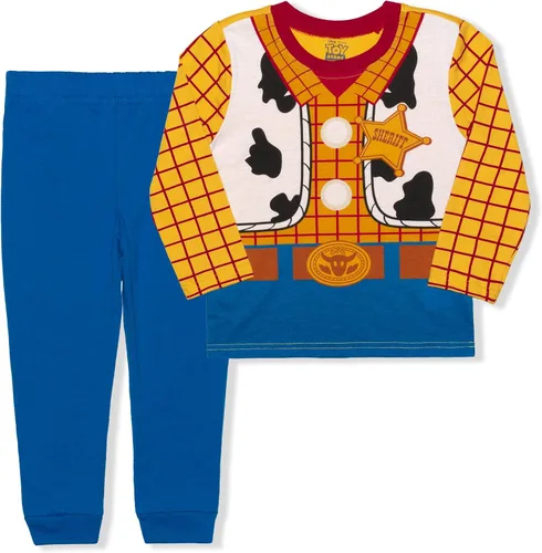 Vista 2 de Disney Toy Story - Conjunto de camisa de manga larga y pantalones deportivos para niños pequeños color amarilloazul