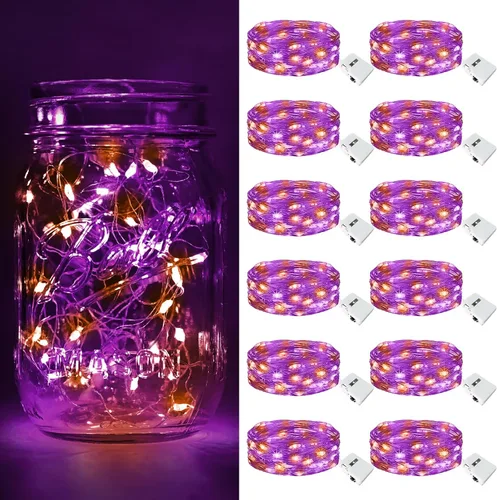 Vista 26 de btfarm - Paquete de 6 luces de hadas con pilas, luces parpadeantes con 3 modos