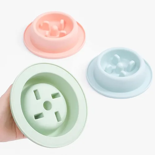 Vista 4 de Comedero lento para perros, cuenco redondo interactivo con forma divertida, cuencos para detener la asfixia para perros pequeños, comedero lento