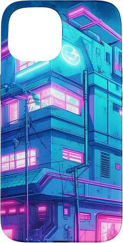 Vista 6 de Funda Vaporwave para iPhone 16 Cyberpunk House