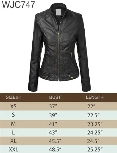 Vista 7 de Lock and Love - Chaqueta de motociclista de cuero sintético con capucha extraíble para mujer
