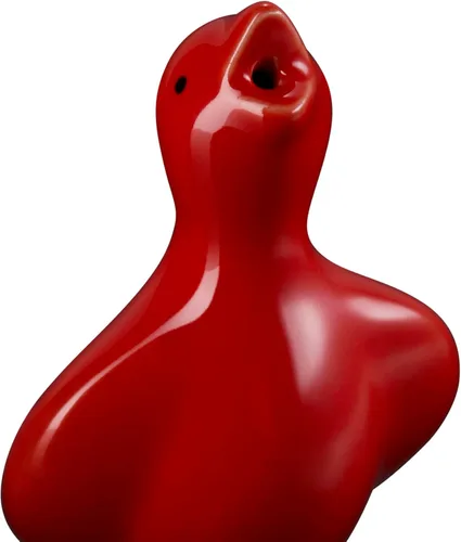 Vista 2 de Le Creuset chimenea de cerámica con forma de ave para pastel, Cereza Cerise