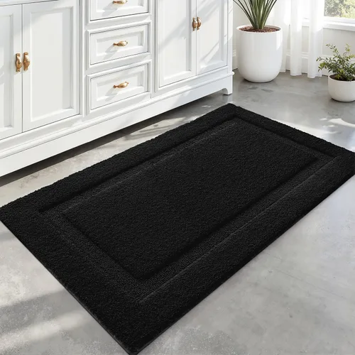 Vista 24 de LUMI Alfombras de baño ultrasuaves antideslizantes con parte trasera de goma, absorbente y lavable, de secado rápido, alfombra de felpa de Beige
