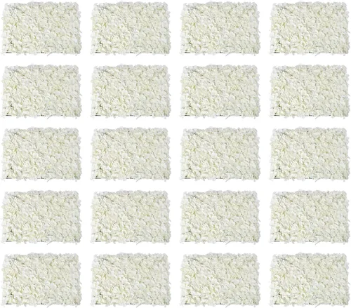 Vista 10 de Panel de pared de flores densas, 15.8 x 23.6 pulgadas por rosa blanca lechosa, decoración de telón de fondo para bodas, despedidas de soltera, baby
