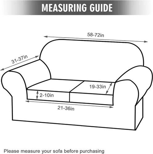 Vista 2 de ele ELEOPTION Fundas de sofá biplaza de alta elasticidad para sofá de 2 cojines, fundas de sofá biplaza para protector de muebles, juego de sofá