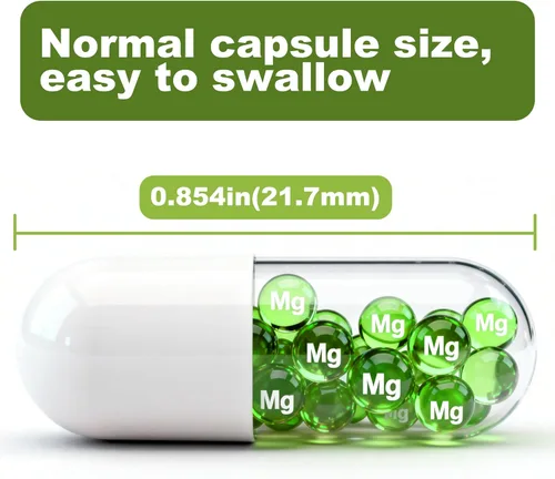 Vista 6 de Suplementos de complejo de glicinato de magnesio, 260 cápsulas (130 porciones) 500 mg de glicinato de magnesio, citrato, malato y óxido Alta