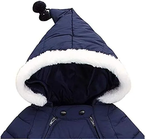 Vista 3 de Traje de nieve de una pieza para bebé con guantes de capucha con cremallera para niños pequeños