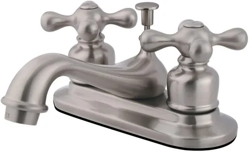 Vista 3 de Kingston Brass KB606AX Restoration - Grifo de baño central de 4 pulgadas, cobre antiguo