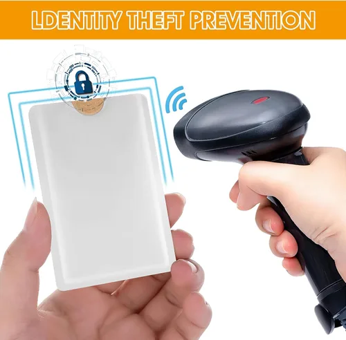 Vista 3 de Ouligay Juego de 10 fundas de bloqueo RFID, juego de soporte para tarjetas de crédito y protector de tarjeta de identidad