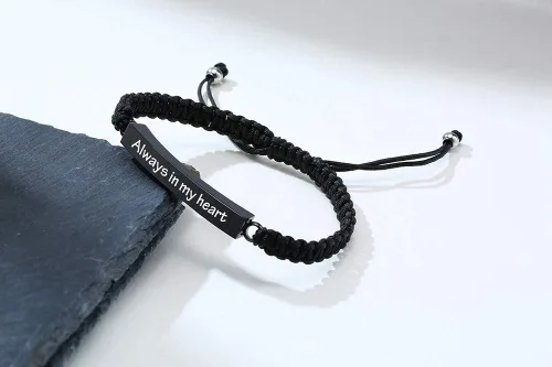 Vista 86 de Pulsera de urna personalizada para cenizas, recuerdos de joyería de cremación para mujeres y hombres, pulsera ajustable de cuerda tejida hecha a