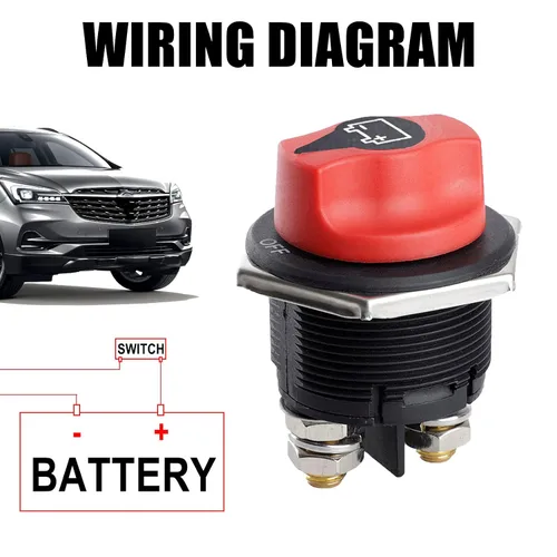 Vista 6 de Interruptor de batería de coche 12-48V Max 32V 200A Cont 300A INT Interruptor de desconexión de alimentación de batería Aislador de batería Master