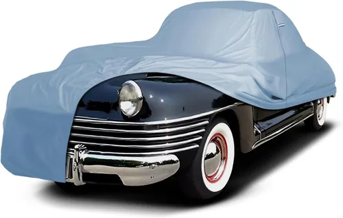 Vista 43 de iCarCover Funda de automóvil personalizada Premium para Chrysler Imperial 1957-1975, resistente, impermeable, para todo tipo de clima, lluvia Negro