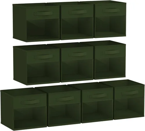 Vista 40 de DIMJ Cubo de almacenamiento, 6 paquetes de contenedores plegables con asas, contenedores de tela para organización, cubos organizadores
