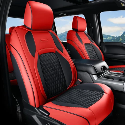 Vista 95 de Coverado Juego completo de fundas de asiento de ajuste personalizado para Chevy Silverado/GMC Sierra 2014-2018 1500, 2015-2019 2500HD 3500HD Negro