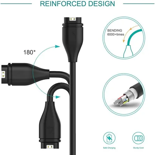 Vista 2 de E ECSEM Compatible con Garmin Approach S60/S62/S42/S40/S44/S70/S10/S50/S12/G12/X10/J1 Cargador de repuesto USB Clip de carga de datos para Approach