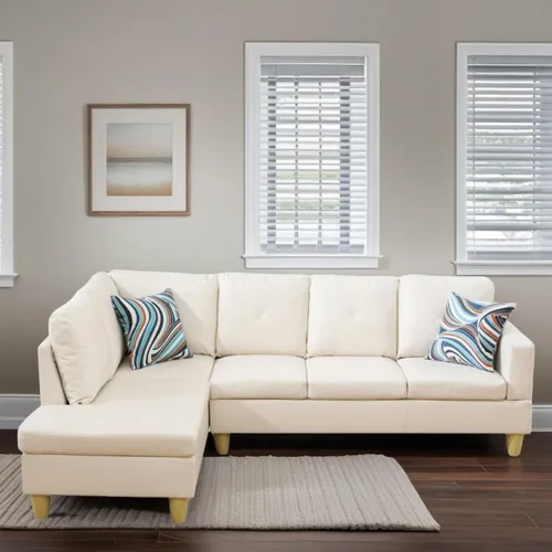 Vista 14 de Sofá seccional en forma de L con chaise, 3 piezas de sofá modular convertible para juegos de muebles de sala de estar y apartamentos pequeños