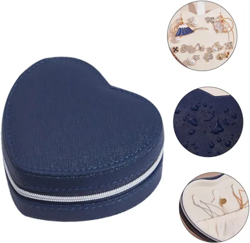 Vista 3 de Holibanna 4pcs jewelry box travel jewelry earring travel case heart jewelry necklace ring holder stud earring organizer earring gift case jewelry