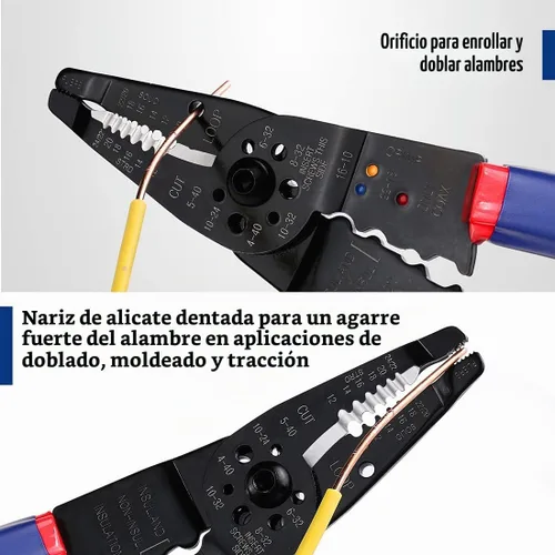 Vista 6 de WORKPRO Juego de pelacables, pelacables multiherramienta de 8 pulgadas y juego de pelacables autoajustable de 8 pulgadas para pelar, cortar