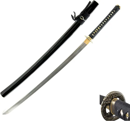 Vista 14 de HMS Espada Katana Samurai Japonesa Finely finished blades in 1045, 1095 or Damascus steel for dojo practice and display; includes protective sword
