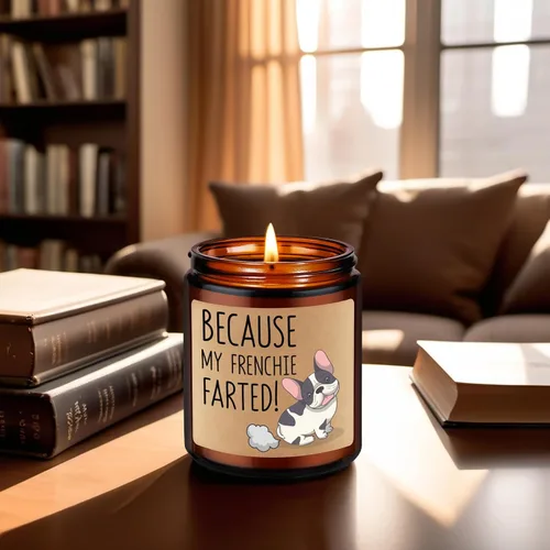 Vista 5 de Velas LEADO, regalos de bulldog francés para mujeres, hombres - divertidos regalos de bulldog para dueños de bulldog francés, papá de bulldog, mamá