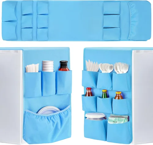 Vista 9 de Mini organizador extendido para nevera, 55 x 13 pulgadas, organizador de almacenamiento para el regreso a la escuela, dormitorio y oficina, sobre
