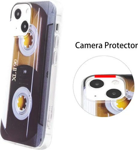 Vista 2 de Funda compatible con iPhone 13 Mini 80S, cinta de cassette a prueba de golpes, música fresca, funda protectora para iPhone 13 mini de 5.4 pulgadas