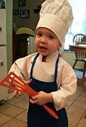 Vista 2 de CHEFSKIN Baby Toddler White Chef Hat Adjustable Fits Babies