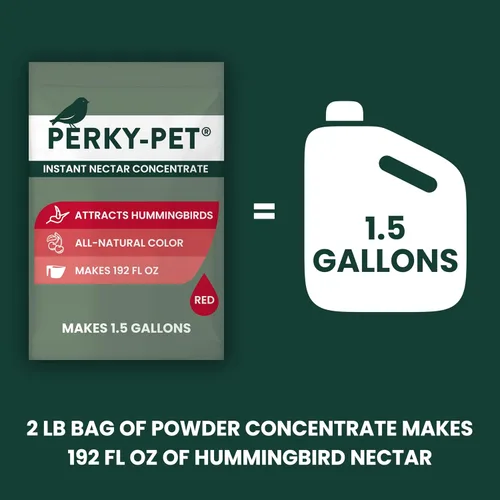 Vista 4 de Perky-Pet Concentrado instantáneo de néctar en polvo de colibrí, bolsa de 2 libras, 244SFB, hace 192 onzas de néctar de alimentos líquidos