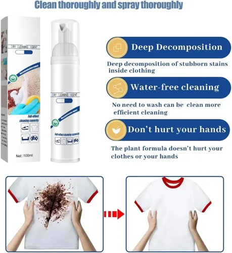 Vista 2 de Limpiador de espuma seca, limpiador de espuma seca, descontaminación, detergente de limpieza rápida, limpiador de espuma súper mágico para eliminar