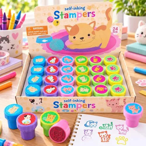 Vista 2 de Tiny Mills - 24 sellos para gatos para niños