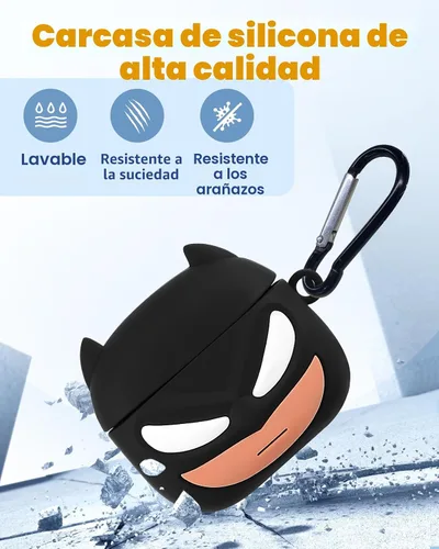Vista 4 de Toyuma Funda para AirPods 4, diseño de dibujos animados kawaii, divertida funda de silicona suave 3D con llavero y kit de limpieza para mujeres