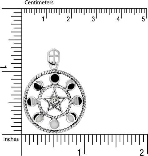 Vista 3 de WithLoveSilver - Colgante de plata de ley 925 con esmalte de fase lunar y estrella