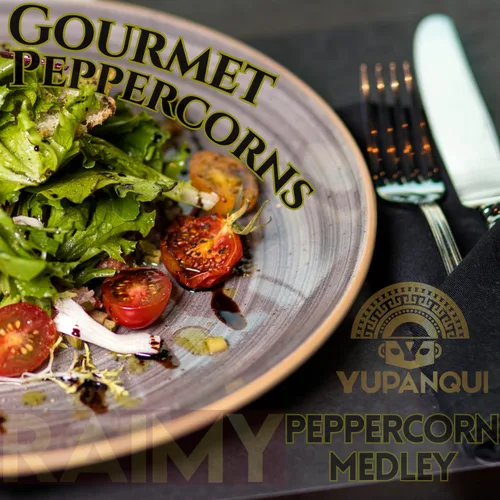 Vista 2 de YUPANQUI Molinillo de pimienta arcoíris de 3.5 onzas, recargable con granos de pimienta arcoíris gourmet RAIMY Artisanal de 7