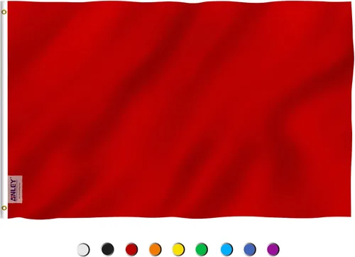 Vista 11 de Bandera ANLEY cuadriculada de color sólido, Negro
