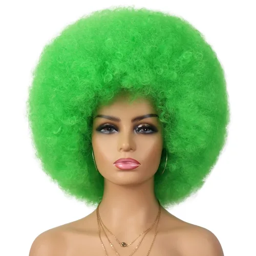 Vista 12 de G&T Wig Pelucas rizadas afro de los años 70 para mujeres negras, sin pegamento y suaves pelucas afro negras grandes, con volumen y suaves de aspecto