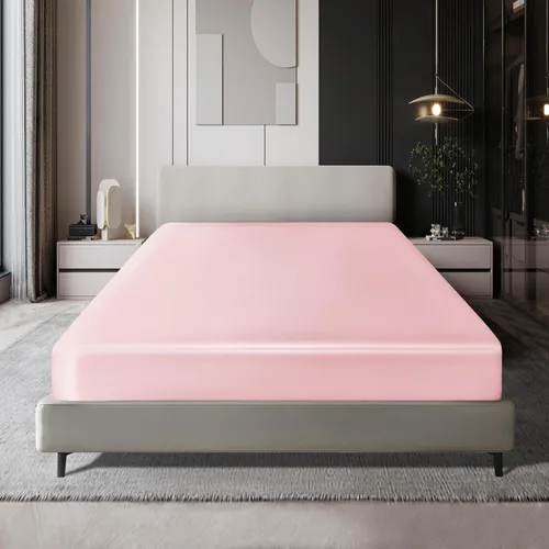 Vista 8 de MILVOWOC Sábana bajera de satén tamaño individual, color beige, 1 pieza Fitted Sheet Only, Soft Bottom, Thick Sheet, 1 Piece