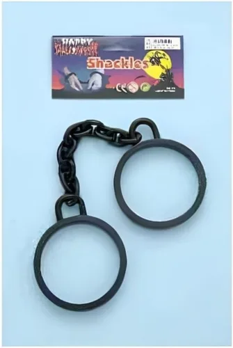 Vista 3 de amscan Accesorio de disfraz de grilletes de juguete, 7 1/2 x 3 pulgadas, negro, 1 unidad
