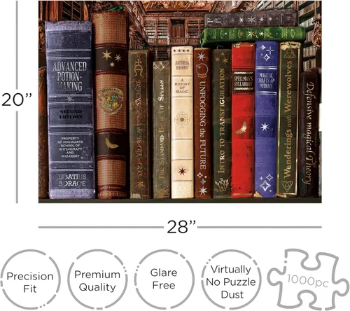 Vista 2 de AQUARIUS Rompecabezas de libros de hechizos y pociones (rompecabezas de 1000 piezas), sin deslumbramiento, ajuste de precisión, 22 x 28 pulgadas