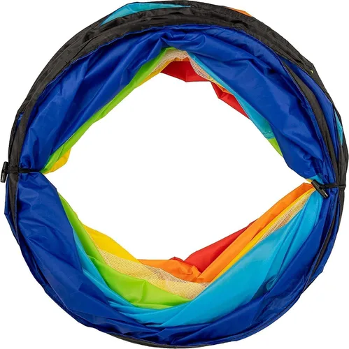 Vista 8 de Tienda de campaña de túnel de juego para niños pequeños, colorido juguete de túnel de gateo desplegable para bebés o mascotas, regalo plegable