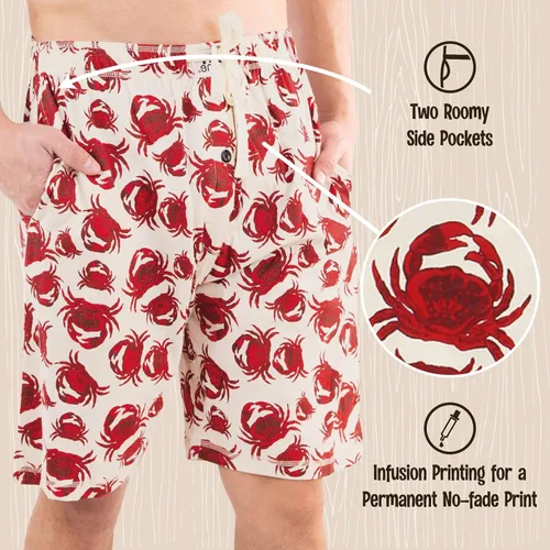 Vista 138 de Lazy One - Pantalones cortos de pijama para hombre, ropa de dormir
