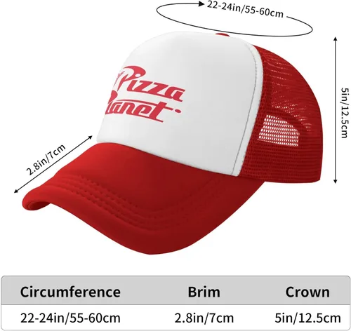 Vista 6 de Cuchiaio Pizza Hat Trucker Hat Baseball Cap Dad Hat Mesh Cap Birthday Gift Adjustable Size Red