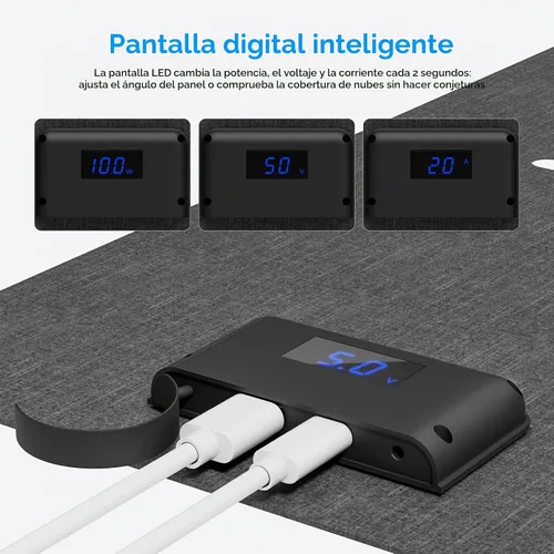 Vista 2 de Pantalla inteligente portátil del cargador del panel solar pequeño de 15W