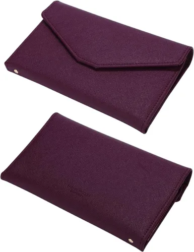 Vista 52 de Zoppen - Billetera de viaje con bloqueo RFID multiusos (Ver.4) Portatarjetas de pasaporte y vacunas, organizador de documentos de tres pliegues