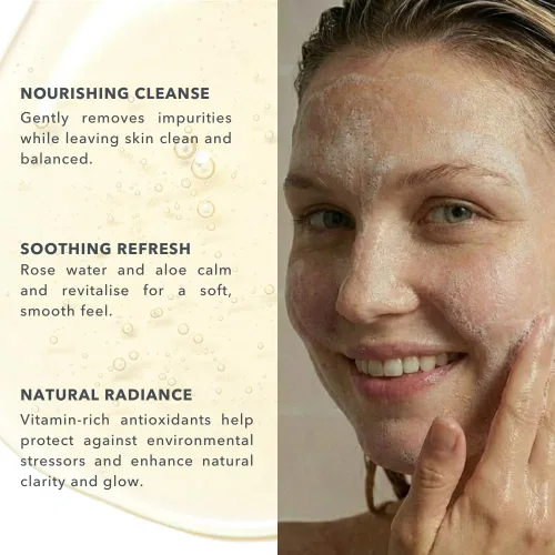 Vista 2 de Baie Botanique Rose Renew - Lavado facial orgánico natural - Lavado facial hidratante - Lavado facial natural para piel grasa - Lavado facial