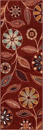 Vista 41 de Maples Rugs Reggie - Alfombra bohemia con estampado floral, 1 pies 8 Gris oscuro