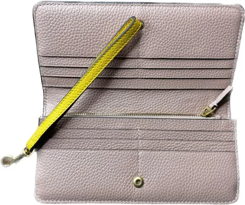 Vista 3 de Tory Burch Blake - Sobre de pulsera delgada de bloque de color 81318 Goldfinch Pink Moon 970, Amarillo, Pulsera
