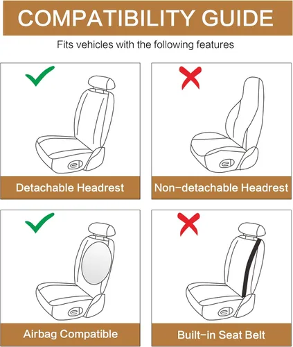 Vista 6 de Pariitadin - Juego de fundas de asiento de coche delanteras, fundas de asiento lavables y transpirables para coches, fundas de interior de coche